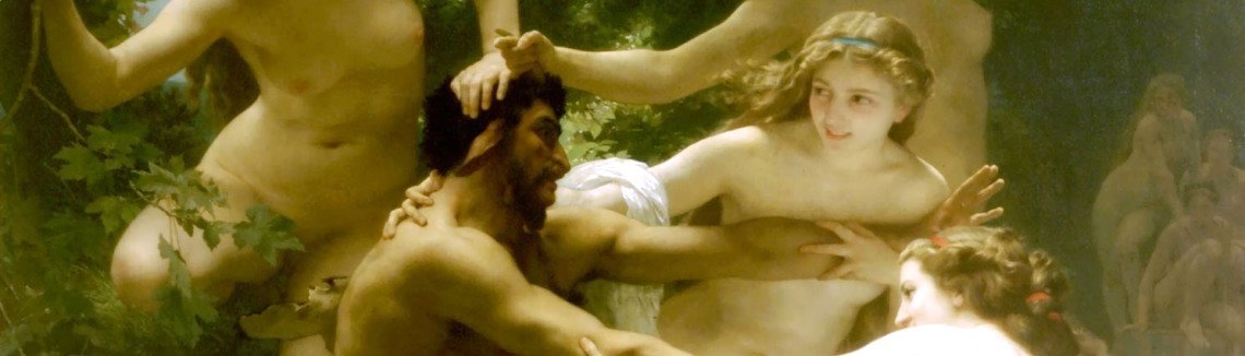 The Sensual Fairy and the Dark Faun - Nymphs and Satyr - Detail - William Adolphe Bouguereau - 1873