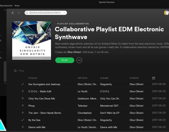 EDM and Electronic SPOTIFY Open Collaborative Playlist